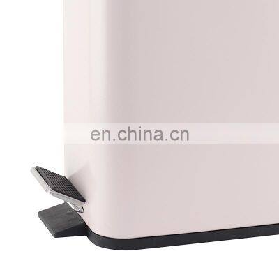 Nordic Style Rectangular Pedal Bin Home and Office Foot Pedal Bin With Thin Lid Bathroom Waste Bin photo-4