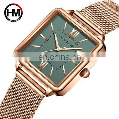 Hannah Martin 1082 Fashionable Quartz Watch Sets Square Dial Waterproof Wristwatches Ladies Women