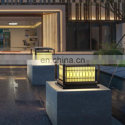 Outdoor Waterproof Garden Lawn Lighting Modern Creative Fence Landscape Light For Villa Solar Column Head Lamp