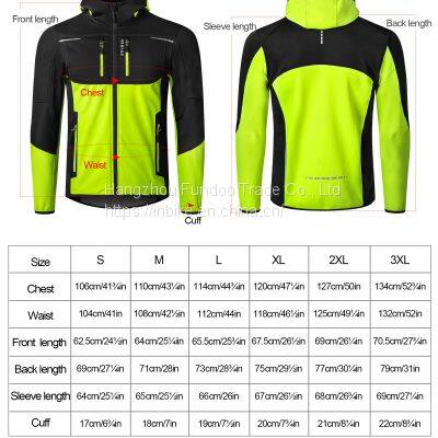 INBIKE Cycling Jacket Men Hooded Reflective Bike Jackets Fleece Lined photo-3