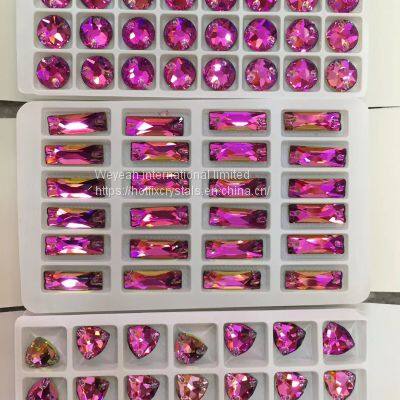 Sew on Glass Rhinestones in Flat Back Crystals Rectangle Shape photo-3