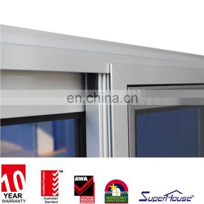 Superhouse Hot Sell High Quality Aluminium Fram Large View With Retractable Scree Sliding Glass Folding Door Window photo-2