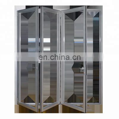 YY Exterior  aluminium frame bifolding door with double tempered glass doors