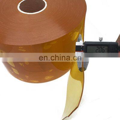 China Manufacture Factory DirectIy 2mm Vinyl Transparent pvc Sheet Strip Curtain Rolls Plastic Strip Yellow Curtain Rolls