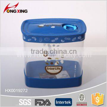 plastic seal box, rectangle plastic seal canister with lids