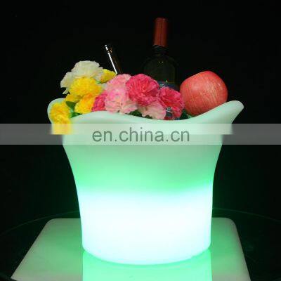 Waterproof  LED Ice Bucket 7 Colors Gradient Changing Luminous Plastic Champagne Glowing Plastic led ice buckets custom large