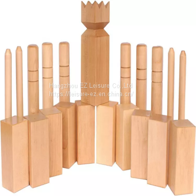 Outdoor Wooden Game Kubb Viking Game  Set Skittles