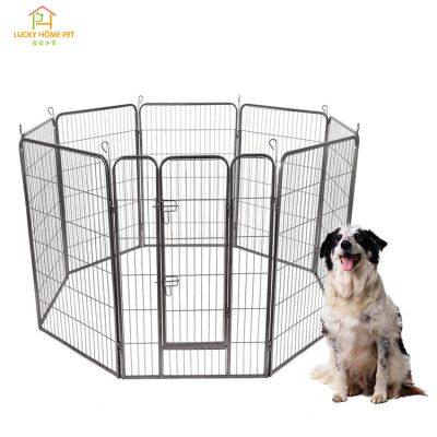 Strong Steel dog exercise pen black powder coated heavy duty pet panels,custom heavy duty dog kennel amazon