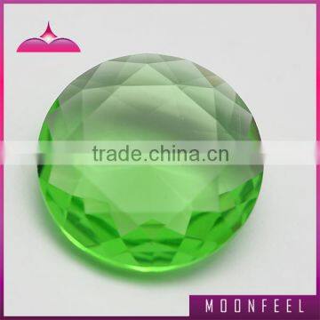 apple green round crystal glass stone diamond shape