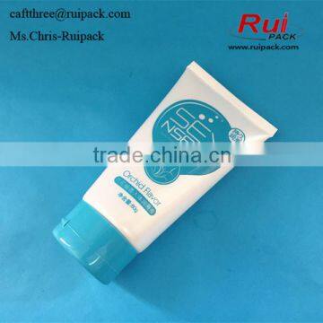 80g cosmetic tube with flip top cap, white printed cosmetic plastic tube for gel and cream