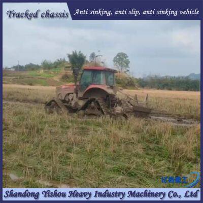 Anti sinking track chassis suitable for operations in muddy, snowy, and marshy areas