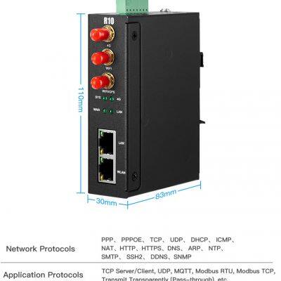 Industrial-Grade Modbus MQTT 4G Cellular Router R10 With WiFi for Smart Energy photo-3