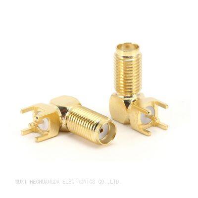 SMA KWE RF Adapter Female Jack Connector Right Angle Solder Type Antenna CONNECTOR PCB Mount 17MM photo-3