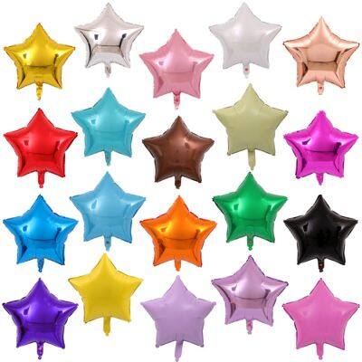 Oferta caliente. Globos de metalizado de helio inflables, de 5, 10, 18 y 24 pulgadas, en colores, en forma de estrella y planos, para decoración de cumplea?os