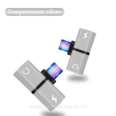 Mobile Phone 2 in 1 Splitter for iPhone 7 8 X XS 11 12 MAX Audio Charging Adapter for 8-pin Headphone Splitter Adapter Converter