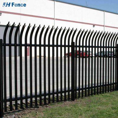 Alta seguridad valla de hierro forjado oriental con parte superior curva de acero para jardines