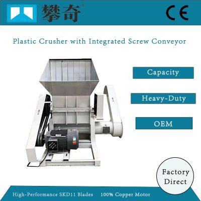 Plastic Recycling Machine Pet Bottle Crushing/Crusher Machine with Integrated Auger System