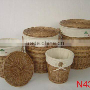 SET OF 4 WILLOW & WOODCHIP HAMPER