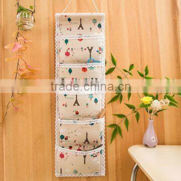 Hanging canvas pockets door organizer