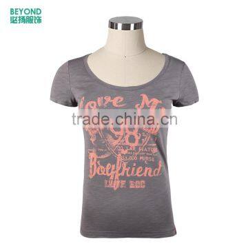 custom top fashion large round neck girl t shirts