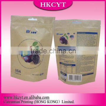 China Supplier Stand up Flat Bottom Kraft Paper Bag