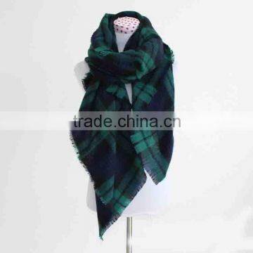 Wholesale Winter Fashion Ladies Square Plaid Acrylic Scarf photo-6