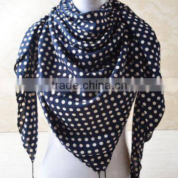 Wholesale 100% Cotton Printed Women Muslim Square Scarf With Tassel photo-6