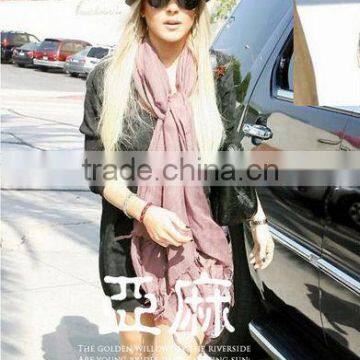 Trend All-match Classic Style Solid Color Pashmina Knit Scarf