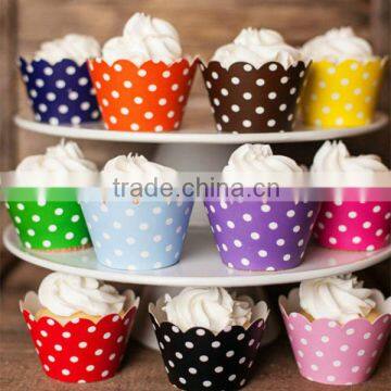 Printed Paper Wedding Cupcake Wrappers 40 Colors fo Choosing