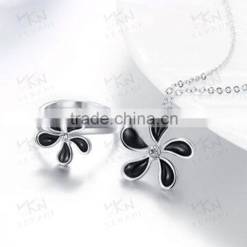 Custom Popular Jewelry 18K Gold Plated Necklace and Ring Jewelry Set