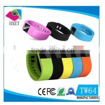 2016 Hot Sale health wristband tw64 bluetooth smart bracelet watch