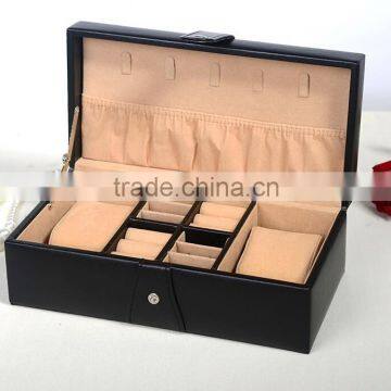 Black Leather Wooden Box For Jewelry and Watch, multifunctional jewellery box, gift box for men & women use