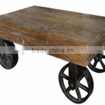 Chinese antique wood table with wheel LWD465