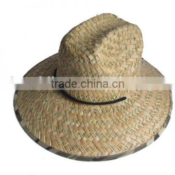 natural rush straw cheap hand weave cowboy hats