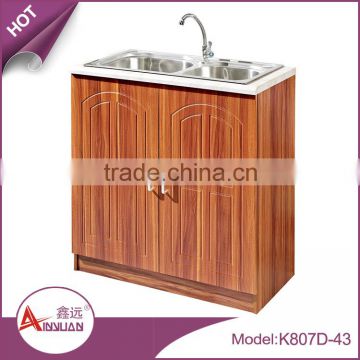 Wholesale wood simple cupboard design modern cheap folding kitchen cabinet with sink