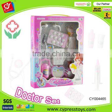 Educational plastic medical toy set for kids ,w/ barbie nurse doll