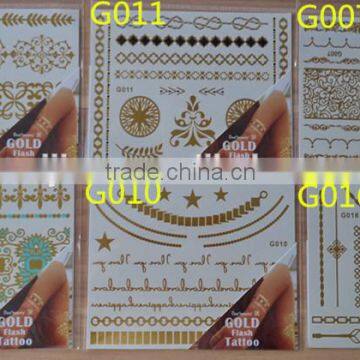 arabic tattoos jewelry sticker golden tattoo 11*15CM G-series wholesale