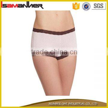 Stylish Little Dot Lace Lady Panty Cotton Hipster Ladies Boxer Panties photo-3