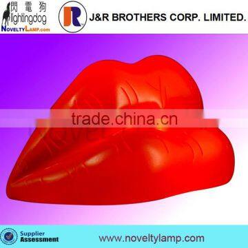 Small Size AA Battery Operated Soft PVC Red Lips Lamp