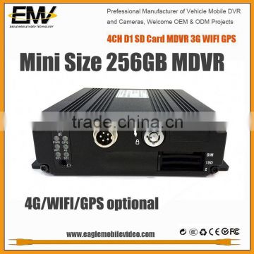 960H 4CH Dual SD Card Mobile DVR with 3g wifi gps 256GB Storage