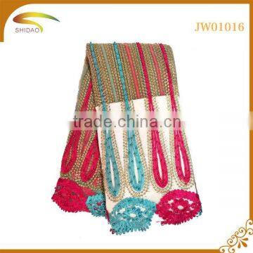 2016 Wholesale High Quality Latest Italian Decorative Embroidery 3D Patterned Chiffon Silk Fabric Market in Indian photo-4