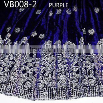 purple sequins velvet lace velvet india george wrappers intorica george VB008-2