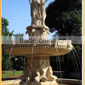 Stone Figure Sculpture Garden Carving Fish Stone Water Fountains