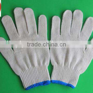 35g/pair cheapest Nature white cotton knitted gloves for India market, UAE market