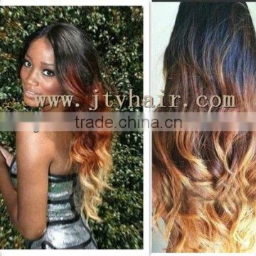 Fashional Ombre Color 20" #1b#33#27 Loose Wave, 5a grade Brazilian hair front lace wig