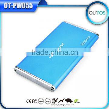 6000mah portable metal power bank for xiaomi cellphone