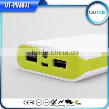 Super fast charging 7800 mah portable charger power bank with torch light