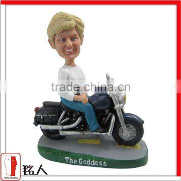 customized fashion woman with Halley motobike bobble head