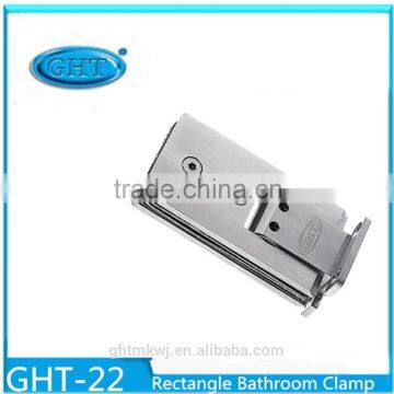 Stainless Steel Rectangle 90 Degree Double Sides Bathroom Glass Clamp