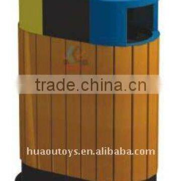 Outdoor Wooden Park Rubbish Bin